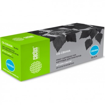 Лазерный картридж CACTUS CS-CB540A (HP 125A) для HP Color LaserJet CM1312, CM1312n, CM1312nfi, CP1210 series, CP1215, CP1217, CP1510 series, CP1514n, CP1515, CP1515n, CP1515nw, CP1518, CP1518ni, черный, 2 200 стр.