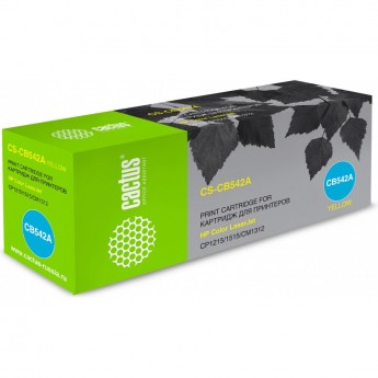 Лазерный картридж CACTUS CS-CB542A (HP 125A) для HP Color LaserJet CM1312, CM1312n, CM1312nfi, CP1210 series, CP1215, CP1217, CP1510 series, CP1514n, CP1515, CP1515n, CP1515nw, CP1518, CP1518ni, желтый, 1 400 стр.