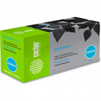 Лазерный картридж CACTUS CS-CC531A (HP 304A) для HP Color LaserJet CM2320 MFP, CM2320fxi (CC435A), CM2320n, CM2320nf (CC436A), CP2020 series, CP2025 (CB493A), CP2025dn (CB495A), CP2025n (CB494A), CP2025x, голубой, 2 800 стр.