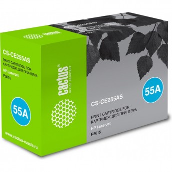 Лазерный картридж CACTUS CS-CE255AS (HP 55A) для HP LaserJet M521 Pro 500 MFP, M521dn Pro MFP, M521dw Pro MFP, M525 , M525c MFP, M525dn MFP, M525f MFP, P3010, P3015, P3015d, P3015dn, P3015n, P3015x, черный, 6 000 стр.