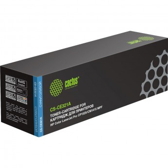 Лазерный картридж CACTUS CS-CE321A (HP 128A) для HP Color LaserJet CM1415 MFP, CM1415fn, CP1520 series, CP1521, CP1521n, CP1522n, CP1523, CP1525n, CP1525nw, CP1526nw, CP1527nw, CP1528, CP1528nw, голубой, 1 300 стр.