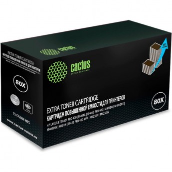 Лазерный картридж CACTUS CS-CF280X-MPS (HP 80X) для HP LaserJet M401 Pro 400, M401a, M401d Pro 400, M401dn, M401dne (CF399A), M401dw, M401n, M425 Pro 400 MFP, M425dn, M425dw, черный, увеличенной емкости, 13 000 стр.