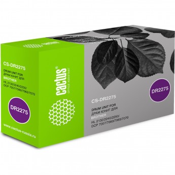 Фотобарабан (Drum-Unit) CACTUS CS-DR2275 (DR-2275), черный, для Brother DCP 7057, 7060, 7065, 7070; FAX 2840, 2845, 2845R, 2940; HL 2132, 2132r, 2135, 2135w, 2240, 2250, 2250dn; MFC 7360, 7360nr, 7460dn, 7460n, 7860, 12 000 стр.