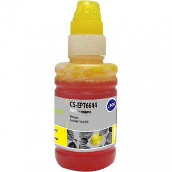 Чернила CACTUS CS-EPT6644 для Epson L100, L110, L120, L132, L200, L210, L222, L300, L312, L350, L355, L382, L386, L456, L486, L550, L555, L566, L605, L655, L1300, L1455, L3050, L3060, L3070, L362, L364, L366, желтый, 100 мл