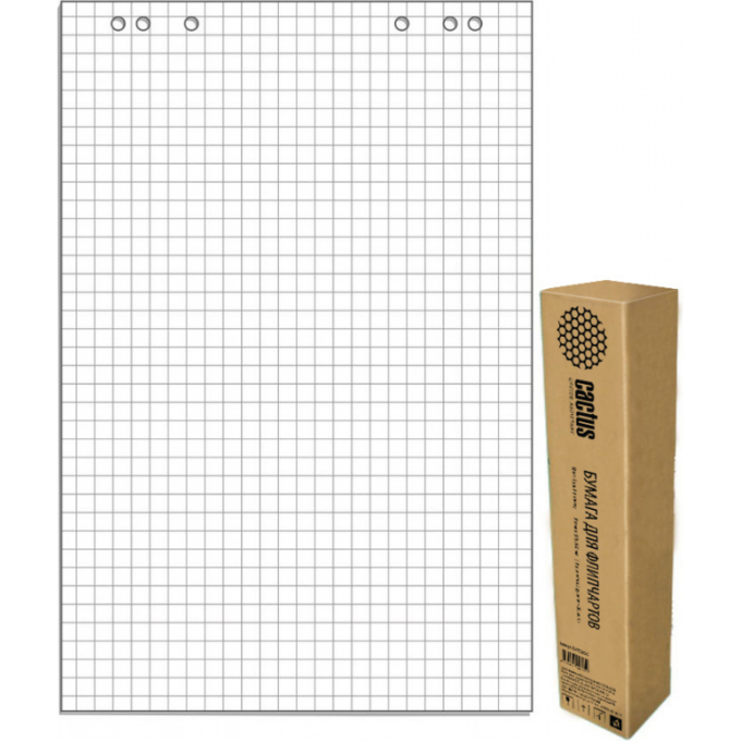 Блок бумаги для флипчартов CACTUS CS- в клетку 20 листов 5 шт. в упаковке pfc20s-5