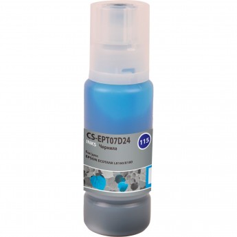 Чернила CACTUS CS-EPT07D24 (115C) для Epson Ecotank L8160, 8180, голубой, 70 мл