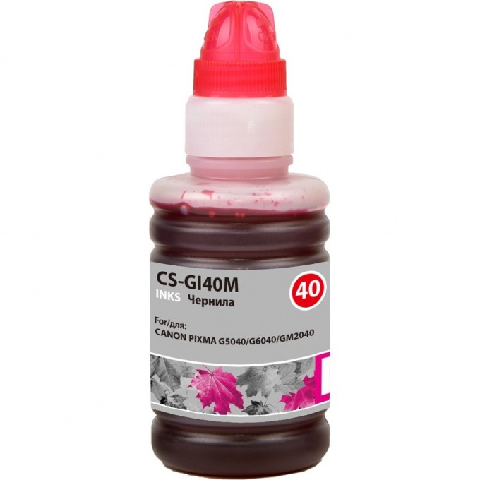 Чернила CACTUS для Canon Pixma G5040, G6040, GM2040, пурпурный, 70 мл CS-GI40M