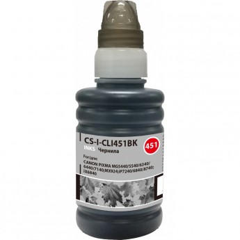 Чернила CACTUS CS-I-CLI451BK для Canon Pixma iP6840, iP7240, iP8740, iX6840, MG5440, черный, 100 мл