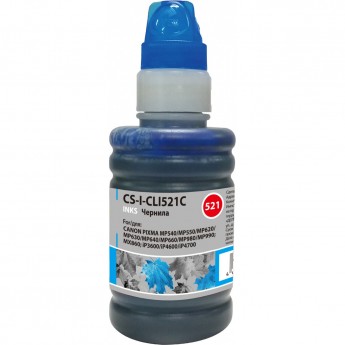 Чернила CACTUS CS-I-CLI521C для Canon PIXMA MP540, MP550, MP620, MP630, MP640, MP660, голубой, 100 мл