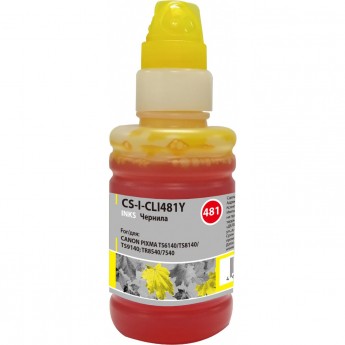 Чернила CACTUS CS-I-CLI481Y для Canon Pixma TR7540, TR8540, TS6140, TS8140, TS9140, желтый, 100 мл