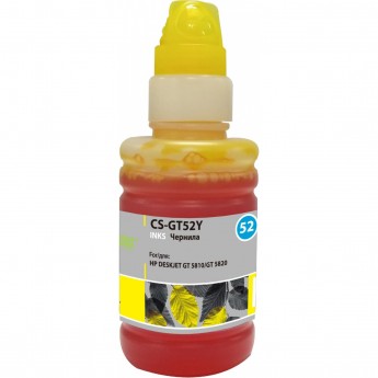 Чернила CACTUS CS-GT52Y для HP DeskJet GT 5810, 5820, 5812, 5822, желтый, 100 мл