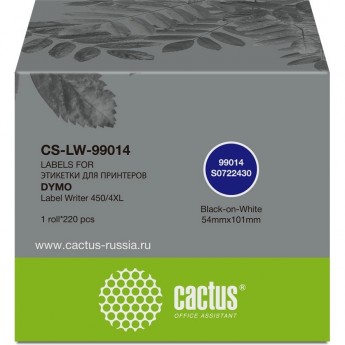 Этикетки CACTUS CS-LW-99014 DYMO LABEL WRITER 450/4XL 101x54мм черный белый 220шт