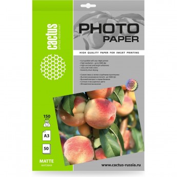 Фотобумага CACTUS CS-MA315050 A3 150г/м2 белая матовая для струйной печати 50л