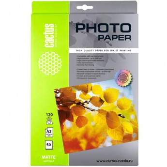 Фотобумага CACTUS CS-MA312050, формат A3, 120г/м2, белый