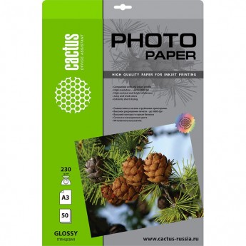 Фотобумага CACTUS CS-GA323050, формат A3, 230г/м2, белый