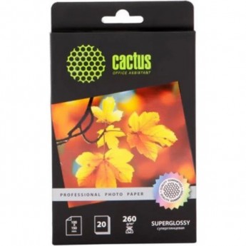 Фотобумага глянцевая CACTUS Prof CS-HGA626020, формат 10x15, 260г/м2
