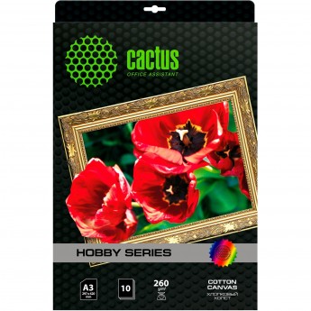 Холст CACTUS CS-CA326010 A3/260г/м2/10л./белый хлопок для струйной печати