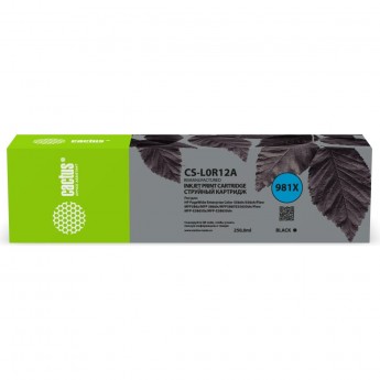 Картридж струйный CACTUS CS-L0R12A 981Х черный (240мл) для HP PageWide 556dn Enterprise/586dn