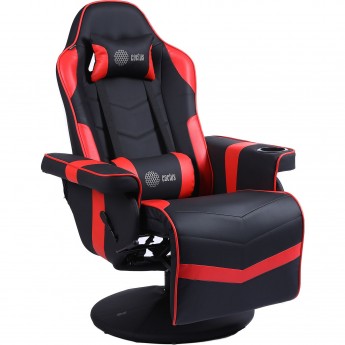 Кресло игровое CACTUS CS-CHR-GS200BLR цвет: черно-красный, обивка: эко.кожа, блин металл подст.для ног