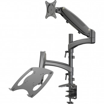 Кронштейн для монитора/ноутбука CACTUS черный 13"-27" макс.8кг настольный поворот и наклон