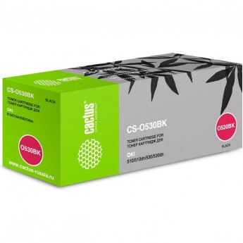Лазерный картридж CACTUS CS-O530BK (44469810) для принтеров Oki C 510, 510dn, 530, 530dn, MC 561, 561dn, черный, 5 000 стр.
