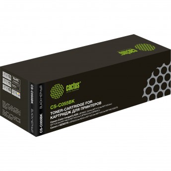 Лазерный картридж CACTUS CS-C055BK (Canon 055 BK) для Canon LBP663Cdw, LBP664Cx, MF746Cx, MF742Cdw, MF744Cdw, черный, 2 300 стр.