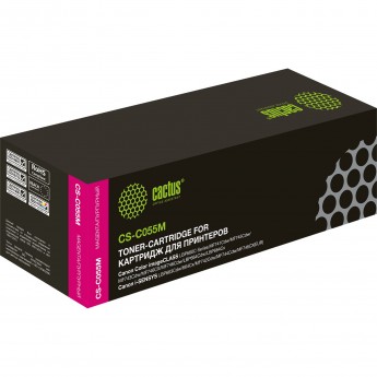 Лазерный картридж CACTUS CS-C055M (Canon 055 M) для Canon LBP663Cdw, LBP664Cx, MF746Cx, MF742Cdw, MF744Cdw, пурпурный, 2 100 стр.