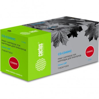 Лазерный картридж CACTUS CS-C040HC (Cartridge 040H) для Canon LBP 710cx i-Sensys, 712cx i-Sensys, голубой, увеличенной емкости, 10 000 стр.