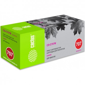 Лазерный картридж CACTUS CS-C707M (Cartridge 707) для Canon LBP 5000 i-Sensys Laser Shot, 5100 i-Sensys, пурпурный, 2 000 стр.