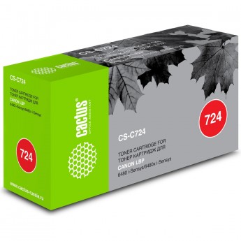Лазерный картридж CACTUS CS-C724 (Cartridge 724) для Canon LBP 6480 i-Sensys, 6480x i-Sensys, 6750 i-Sensys, 6750dn i-Sensys, 6780x i-Sensys; MF512x i-Sensys, 515x i-Sensys, черный, 6 000 стр.