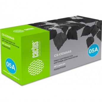 Лазерный картридж CACTUS CS-CE505AS (HP 05A) для HP LaserJet P2030, P2035, P2035n, P2050, P2055, P2055d, P2055dn, P2055X, черный, 2 300 стр.