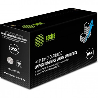 Лазерный картридж CACTUS CS-CE505X-MPS (HP 05X) для HP LaserJet P2050, P2055, P2055D, P2055DN, P2055X, черный, 13 000 стр.