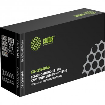 Лазерный картридж CACTUS CS-Q5949AS (HP 49A) для HP LaserJet 1160, 1160le, 1320, 1320n, 1320nw, 1320t, 1320tn, 3390, 3392, черный, 2 500 стр.