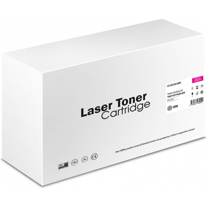 Лазерный картридж CACTUS (HP 504A) для HP Color LaserJet CP3525, CM3530, пурпурный, увеличенной емкости, 11 000 стр. CS-CE253X-MPS