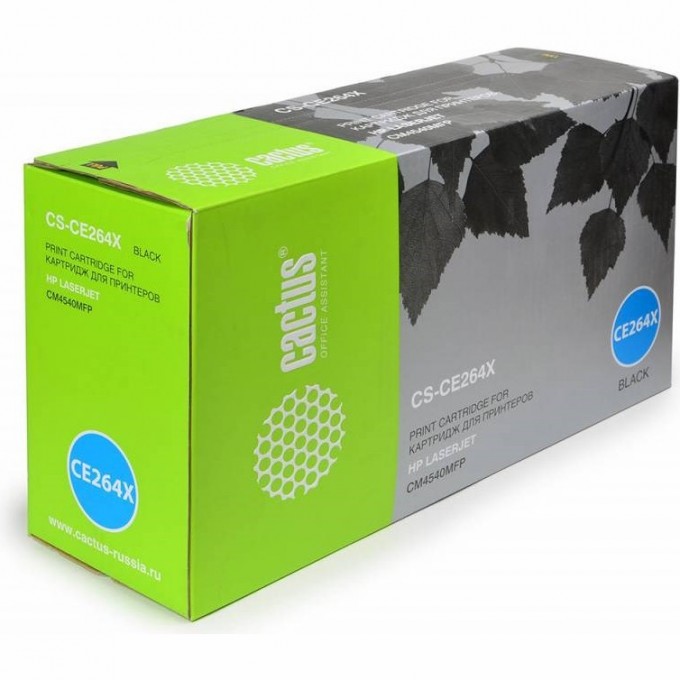 Лазерный картридж CACTUS (HP 646X) для HP Color LaserJet CM4540 MFP, CM4540f MFP, CM4540fskm MFP, черный, увеличенной емкости, 17 000 стр. CS-CE264X
