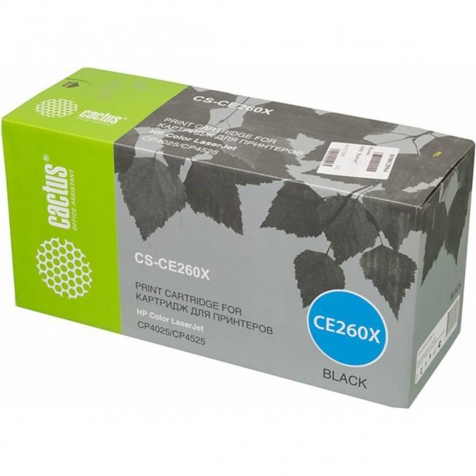 Лазерный картридж CACTUS (HP 649X) для HP Color LaserJet CP4520, CP4525, CP4525dn, CP4525n, CP4525xh, черный, увеличенной емкости, 17 000 стр. CS-CE260X