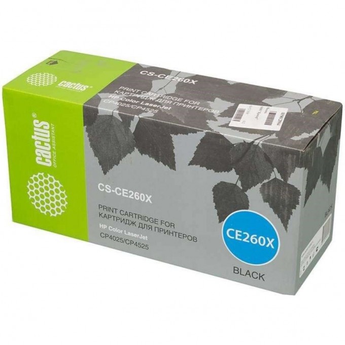 Лазерный картридж CACTUS (HP 649X) для HP Color LaserJet CP4520, CP4525, CP4525dn, CP4525n, CP4525xh, черный, увеличенной емкости, 17 000 стр. CS-CE260XR