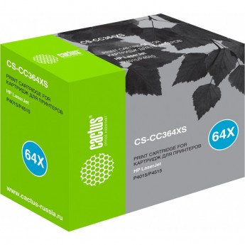 Лазерный картридж CACTUS CS-CC364XS (HP 64X) для HP LaserJet P4010, P4015, P4015dn, P4015n, P4015tn, P4015x, P4510, P4515, P4515n, P4515tn, P4515x, P4515xm, черный, увеличенной емкости, 24 000 стр.