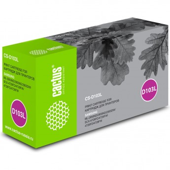 Лазерный картридж CACTUS CS-D103L (MLT-D103L) для Samsung ML 2545, 2950, 2950nd, 2950ndr, 2955, 2955nd, 2955dw; SCX 4726, 4726fn, 4727, 4728, 4727fd, 4728fd, 4729, 4729fd, 4729fw, черный, 2 500 стр.