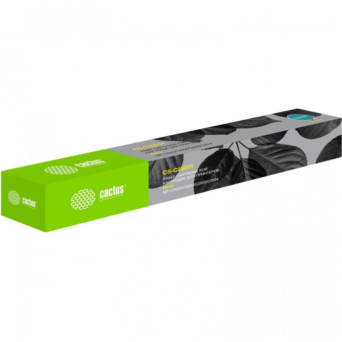 Лазерный картридж CACTUS (MP C2503) для Ricoh Aficio MP C2003SP, MP C2003ZSP, MP C2004ASP, MP C2004SP, MP C2011SP, MP C2503SP, MP C2503ZSP, MP C2504ASP, MP C2504SP, желтый, 9 500 стр. CS-C2503Y