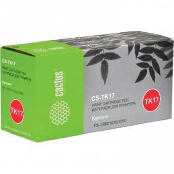 Лазерный картридж CACTUS CS-TK17 (TK-17) для Kyocera Mita FS 1000, 1000n, 1010, 1010n, 1010t, 1010tn, 1050, 1050n, 1050t, 1050tn, черный, 6 000 стр.