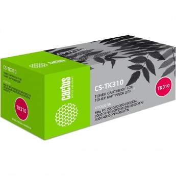 Лазерный картридж CACTUS CS-TK310 (TK-310) для принтеров Kyocera Mita FS 2000, 2000d, 2000dn, 2000dtn, 3900, 3900dn, 3900dtn, 4000, 4000dn, 4000dtn, черный, 12 000 стр.