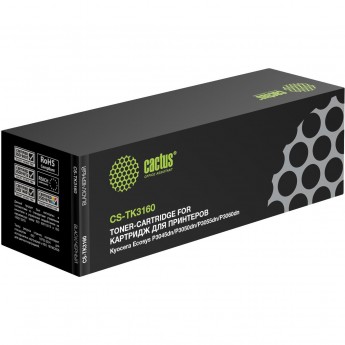 Лазерный картридж CACTUS CS-TK3160 (TK-3160) для Kyocera Mita Ecosys P3045dn, P3050dn, P3055dn, P3060dn, m3145dn, m3645dn, черный, 12 500 стр.