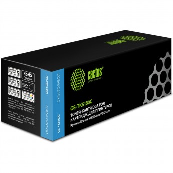 Лазерный картридж CACTUS CS-TK5150C (TK-5150C) для Kyocera Ecosys M6035cidn, P6035cdn, M6535cidn, голубой, 10 000 стр.