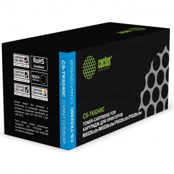 Лазерный картридж CACTUS CS-TK5240C (TK-5240C) для Kyocera Ecosys M5526cdn, M5526cdw, P5026cdn, P5026cdw, голубой, 3 000 стр.