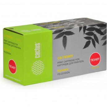 Лазерный картридж CACTUS CS-TK540Y (TK-540Y) для принтеров Kyocera Mita FS C5100, C5100dn, желтый, 4 000 стр.
