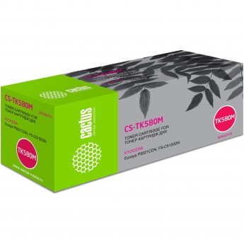 Лазерный картридж CACTUS CS-TK580M (TK-580M) для принтеров Kyocera Mita P6021 Ecosys, P6021cdn Ecosys, Mita FS C5150, C5150dn, пурпурный, 2 800 стр.