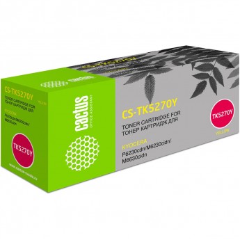 Лазерный картридж CACTUS CS-TK5270Y (TK5270Y) для Kyocera Mita Ecosys M6230cidn, M6630cidn, P6230cdn, желтый, 6 000 стр.