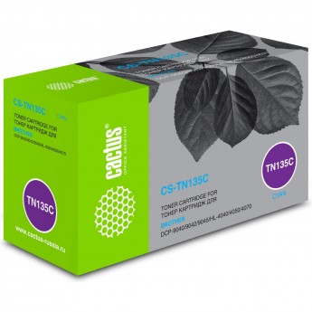 Лазерный картридж CACTUS CS-TN135C (TN-135C) для принтеров Brother 4040cn, HL 4050cdn, HL 4070cdw, DCP 9040cn, DCP 9042cdn, DCP 9045cdn, MFC 9440cn, MFC 9450cdn, MFC 9840cdw, голубой, 4 000 стр.