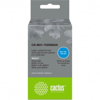 Ленточный картридж CACTUS CS-M21-750595GN для Brady BMP21-PLUS, BMP21-LAB, белый